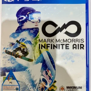 Mark McMorris Infinite Air game cover art featuring a snowboarder in mid-air against a snowy mountain background GAMERIFT