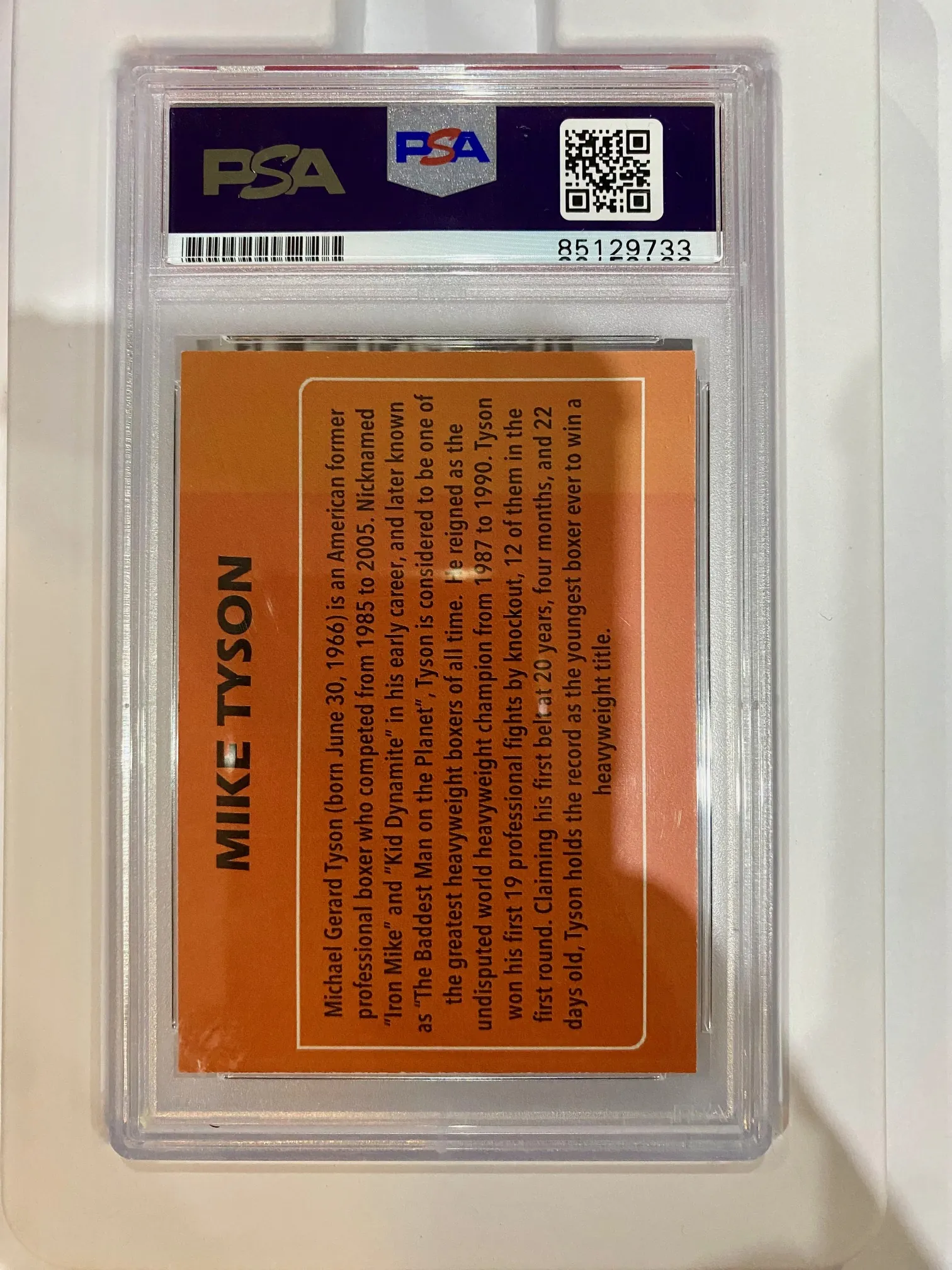 Mike Tyson PSA/DNA Certified Signed Card - alternate view