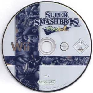 Super Smash Bros Brawl game cover art featuring Nintendo characters in battle on a vibrant background GAMERIFT