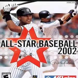 Allstar Baseball 2002 PlayStation 2 game cover art showing players in action on the field GAMERIFT