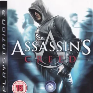 Assassins Creed II game cover art showing the main character in white robes with hidden blade on PlayStation 3 GAMERIFT