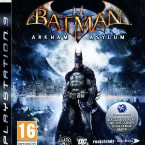 Batman Arkham Asylum game cover art featuring Batman on PlayStation 3 console GAMERIFT