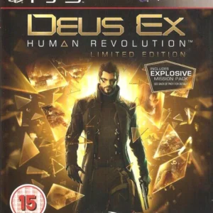Deus Ex Human Revolution Limited Edition cover art for PlayStation 3 showing futuristic character design and game logo GAMERIFT