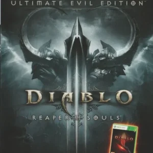 Diablo Ultimate Evil Edition Reaper of Souls game cover art with dark fantasy design for Xbox 360 GAMERIFT