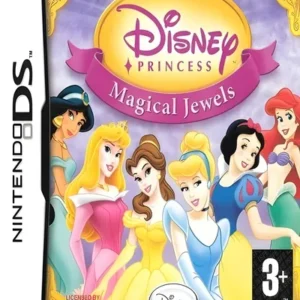 Disney Princess Magical Jewels game cover art featuring princesses on Nintendo DS handheld console GAMERIFT