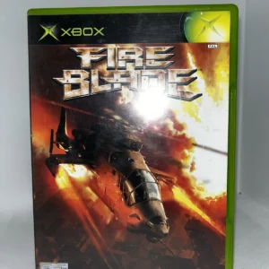 Fire Blade game cover art featuring a futuristic helicopter in action with fiery explosions on a dark background GAMERIFT