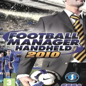 Football Manager Handheld 2010 game cover art for PSP handheld console GAMERIFT