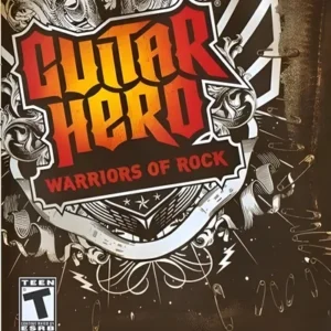 Guitar Hero Warriors of Rock game cover art featuring a rock-themed design for PlayStation 3 console GAMERIFT