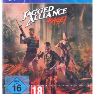 Jagged Alliance Rage game cover art for PlayStation 4 showing tactical combat scene and title logo GAMERIFT