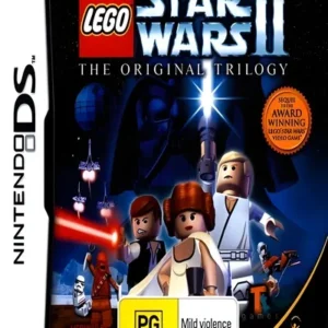 Lego Star Wars II The Original Trilogy game cover art for Nintendo DS showing characters and logo GAMERIFT