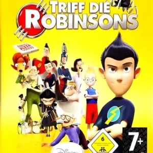 Meet The Robinsons PlayStation 2 game cover art showing animated characters and title logo GAMERIFT