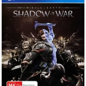 Middle-earth Shadow of War game cover art for PlayStation 4 showing a warrior with glowing green sword GAMERIFT
