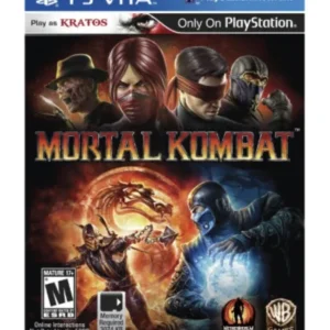 Mortal Kombat game cover art featuring fighters in combat for PlayStation Vita handheld console GAMERIFT