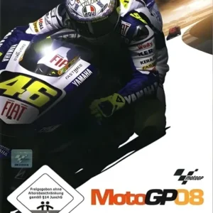 MotoGP 08 PlayStation 3 game cover featuring a motorcycle racer on the track GAMERIFT