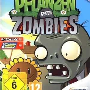 Plants vs Zombies game cover art featuring cartoon plants and zombies on Nintendo DS handheld console GAMERIFT