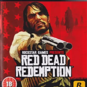Red Dead Redemption game cover art for PlayStation 3 showing a cowboy with a revolver on a red background GAMERIFT