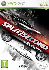 Split Second Velocity racing game cover art with dynamic car explosion on Xbox 360 case GAMERIFT