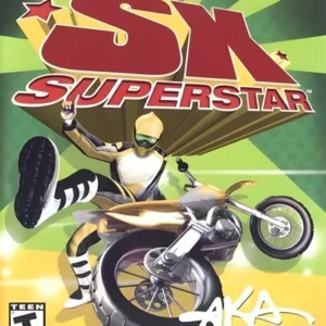 Sx Superstar PlayStation 2 game cover art featuring colorful skateboarding graphics GAMERIFT