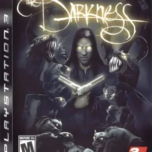 The Darkness PlayStation 3 game cover art showing a dark figure with glowing eyes and supernatural shadows GAMERIFT