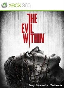 The Evil Within game cover art showing a distressed man with a twisted background for Xbox 360 GAMERIFT