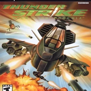 Thunderstrike Operation Phoenix PlayStation 2 game cover art showing a fighter jet in action GAMERIFT