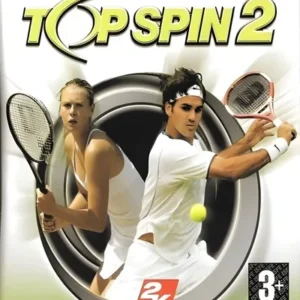 Top Spin 2 game cover art showing tennis players in action on Xbox 360 case GAMERIFT