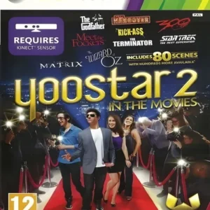 Yoostar 2 In The Movies game cover art showing actors and film scenes for Xbox 360 GAMERIFT