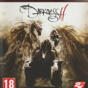 The Darkness II cover art showing a dark figure with glowing eyes and supernatural powers on PlayStation 3 GAMERIFT