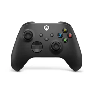 Black Xbox controller with coloured buttons