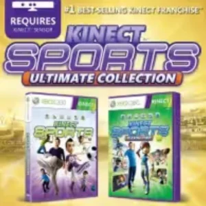 Used Xbox 360 Kinect Sports: Ultimate Collection cover art, Kinect required label, minor case wear visible