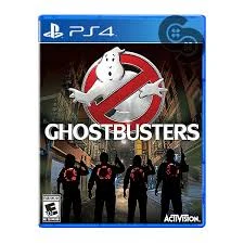 Ghostbusters PS4 used game case front cover featuring no-ghost logo and four ghostbuster characters in uniform - -