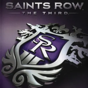 Saints Row: The Third Xbox 360 used game cover featuring silver Saints emblem on purple background with NTSC rating.