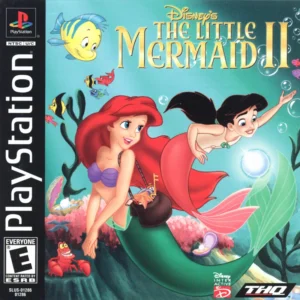 Disney's The Little Mermaid II PS1 game case cover showing Ariel, Melody, and Flounder swimming underwater.