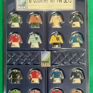 Official 1995 Rugby World Cup South Africa 16-Country Jersey Pin Set - Brand New - Figurines