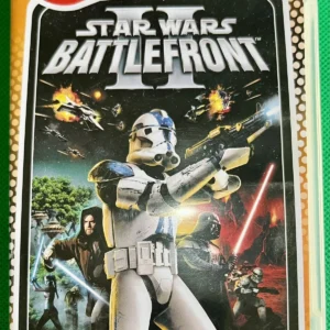 Star Wars Battlefront II PSP Essentials edition used game case with clone trooper cover art and PEGI 12 rating.