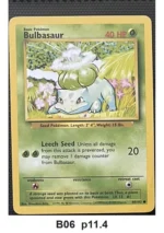 Pokemon TCG Bulbasaur 44/102 - Base Set (Common) + 1 Bonus Holo Card - Pre-Owned - Cards