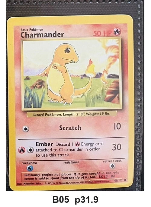 Pokemon TCG Charmander 46/102 - Base Set (Common) - Pre-Owned - Cards
