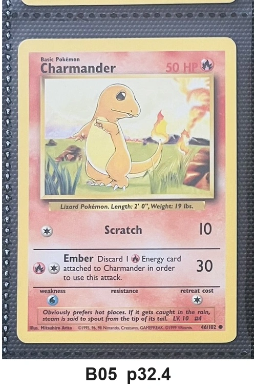 Pokemon TCG Charmander 46/102 - Base Set (Common) - Pre-Owned - Cards