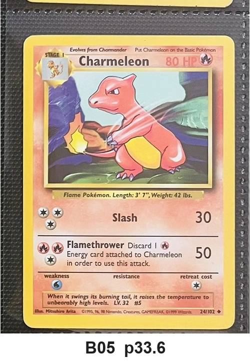 Pokemon TCG Charmeleon 24/102 - Base Set (Uncommon) - Pre-Owned - Cards