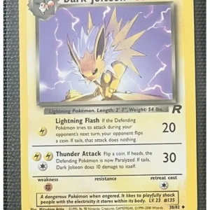Dark Jolteon 38/82 Pokemon trading card - Team Rocket