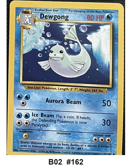 Pokemon TCG Dewgong 25/102 - Base Set (Uncommon) - Pre-Owned - Cards