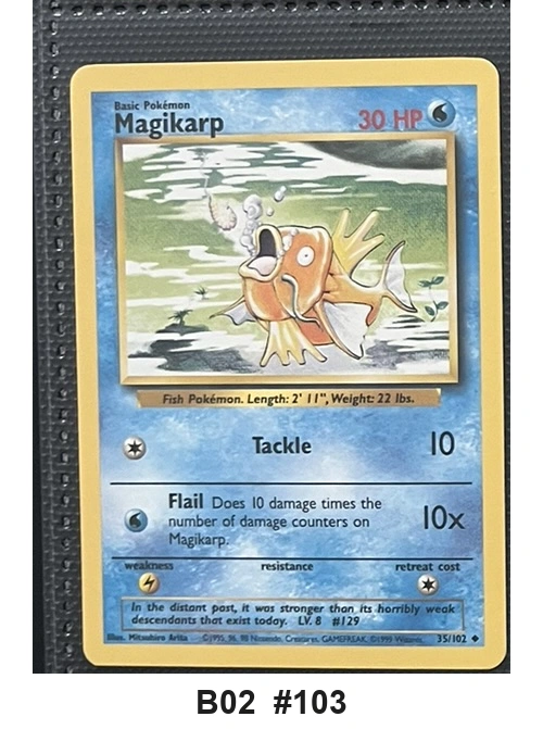 Pokemon TCG Magikarp 35/102 - Base Set (Uncommon) - Pre-Owned - Cards