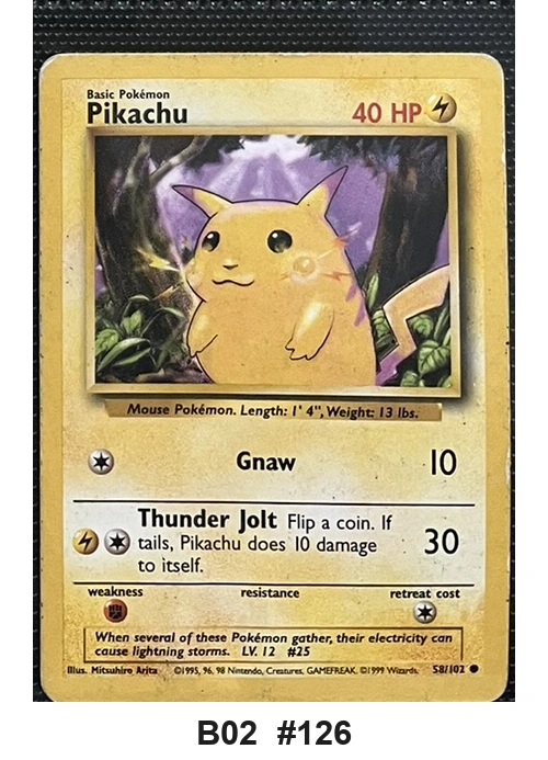 Pokemon TCG Pikachu 58/102 - Base Set (Common) - Pre-Owned - Cards