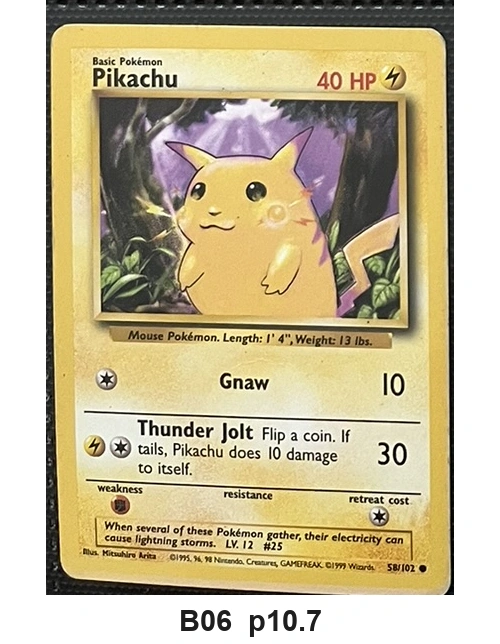 Pokemon TCG Pikachu 58/102 - Base Set (Common) - Pre-Owned - Cards
