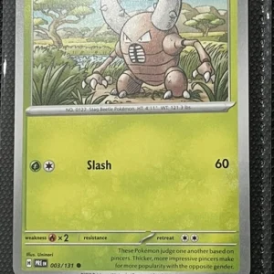 Pinsir 003/131 Pokemon trading card - Prismatic Evolutions
