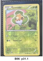 Pokemon TCG Sewaddle 4/98 - Emerging Powers (Common, reverse holo) + 1 Bonus Holo Card - Pre-Owned - Cards