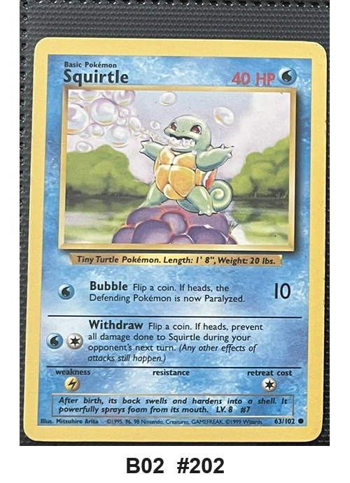 Pokemon TCG Squirtle 63/102 - Base Set (Common) - Pre-Owned - Cards