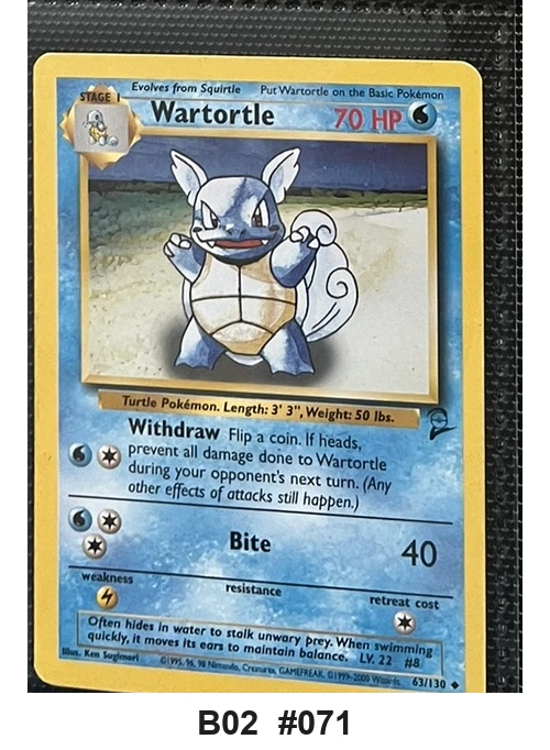 Pokemon TCG Card Bundle x5 - Wartortle, Jynx, Weedle + 2 more - Pre-Owned - Cards